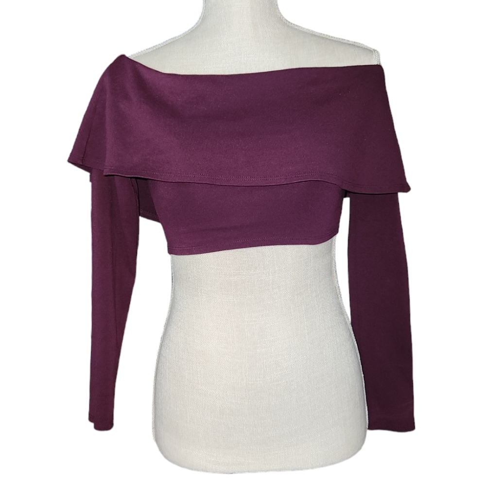 Charlotte Russe Purple Off the Shoulder Top - Small